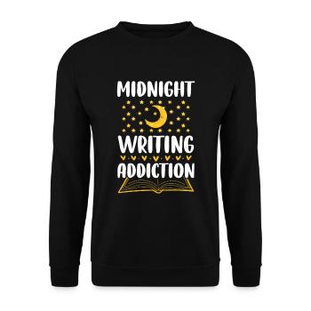 Midnight Writing Addiction - Writers Author - Unisex Pullover - Schwarz - Vorne - Alina (178cm) & Michal (187cm)