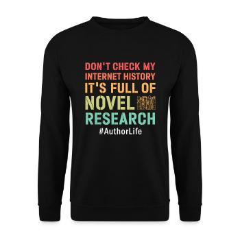 Überprüfen Sie nicht meinen Internetverlauf - - Unisex Pullover - Schwarz - Vorne - Alina (178cm) & Michal (187cm)