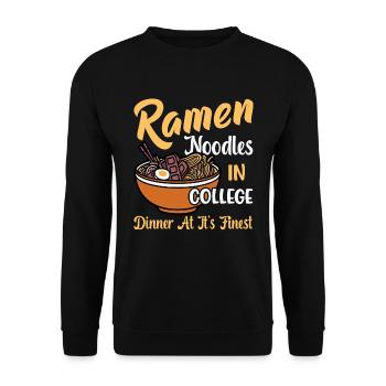 Ramen-Nudel im College, Abendessen in seiner - Unisex Pullover - Schwarz - Vorne - Alina (178cm) & Michal (187cm)