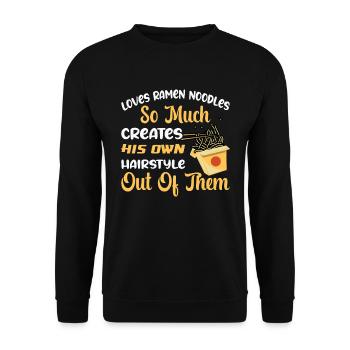 Loves Ramen Noodles So Much - Ramen Noodles - Unisex Sweatshirt - black - Front - Alina (178cm) & Michal (187cm)