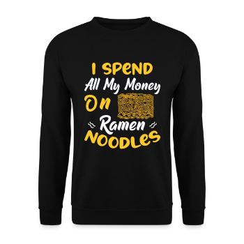 Je dépense tout mon argent en nouilles ramen - - Sweat-shirt Unisexe - noir - Devant - Alina (178cm) & Michal (187cm)