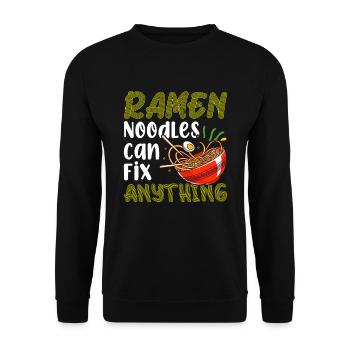 Ramen noodles can fix everything - - Unisex Sweatshirt - black - Front - Alina (178cm) & Michal (187cm)