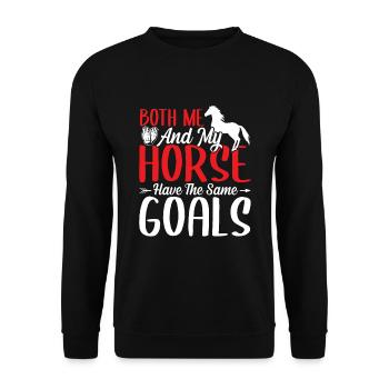 Both I and my horse have the same - Unisex Sweatshirt - black - Front - Alina (178cm) & Michal (187cm)