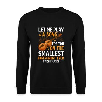 Spiel ein Lied für dich - Violine - Unisex Pullover - Schwarz - Vorne - Alina (178cm) & Michal (187cm)