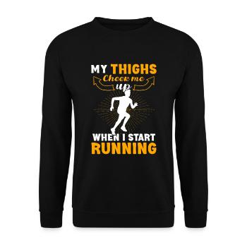 Jogging Saying for Running - Runners - Unisex Sweatshirt - black - Front - Alina (178cm) & Michal (187cm)
