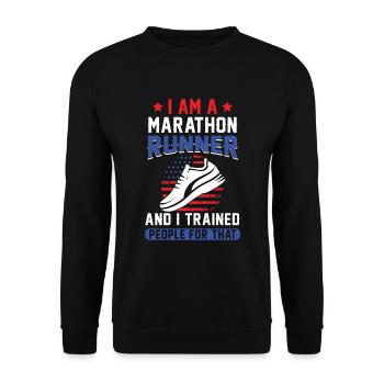 Jogging Saying for Running - Runners - Unisex Sweatshirt - black - Front - Alina (178cm) & Michal (187cm)