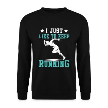 Jogging Saying for Running - Runners - Unisex Sweatshirt - black - Front - Alina (178cm) & Michal (187cm)