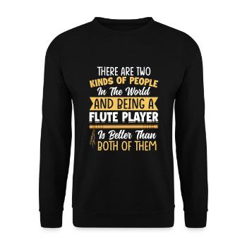 Le joueur de flûte est meilleur que les deux - flûte - Sweat-shirt Unisexe - noir - Devant - Alina (178cm) & Michal (187cm)