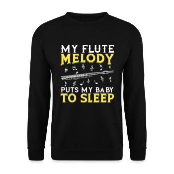Ma mélodie de flûte fait mon bébé - Sweat-shirt Unisexe - noir - Devant - Alina (178cm) & Michal (187cm)