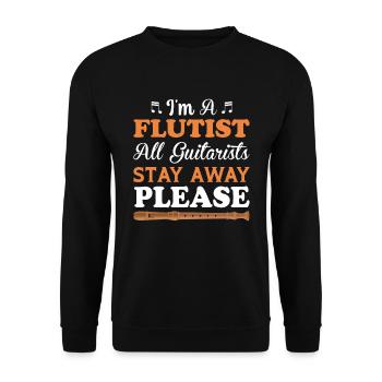 I am a flutist, all guitarists remain - Unisex Sweatshirt - black - Front - Alina (178cm) & Michal (187cm)