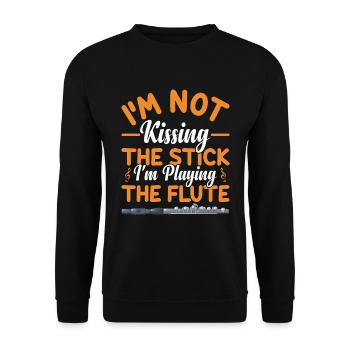 I don't kiss the stick, I play the flute - Unisex Sweatshirt - black - Front - Alina (178cm) & Michal (187cm)