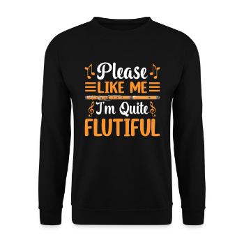 Je suis assez fluide - flûte - Sweat-shirt Unisexe - noir - Devant - Alina (178cm) & Michal (187cm)