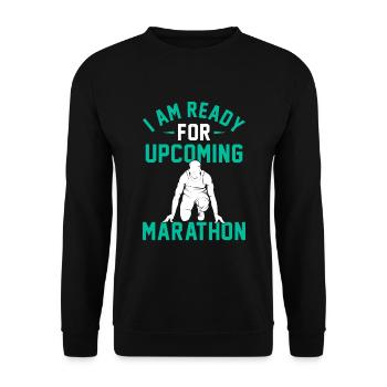 Jogging Saying for Running - Runners - Unisex Sweatshirt - black - Front - Alina (178cm) & Michal (187cm)
