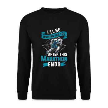Jogging Saying for Running - Runners - Unisex Sweatshirt - black - Front - Alina (178cm) & Michal (187cm)