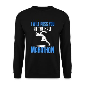 Jogging Saying for Running - Runners - Unisex Sweatshirt - black - Front - Alina (178cm) & Michal (187cm)