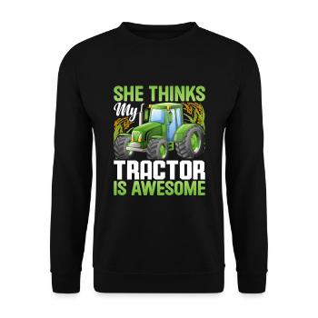 Quota d’agriculteur pour tracteurs agricoles - Sweat-shirt Unisexe - noir - Devant - Alina (178cm) & Michal (187cm)