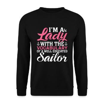 Voile de yacht qui dit drôle de voilier - Sweat-shirt Unisexe - noir - Devant - Alina (178cm) & Michal (187cm)
