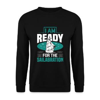 Yachtsegel, das lustiges Segelboot sagt - Unisex Pullover - Schwarz - Vorne - Alina (178cm) & Michal (187cm)