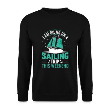 Voile de yacht qui dit drôle de voilier - Sweat-shirt Unisexe - noir - Devant - Alina (178cm) & Michal (187cm)