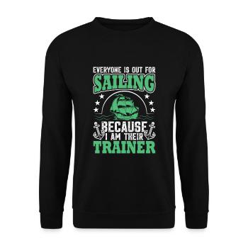 Yacht sail that says funny sailboat - Unisex Sweatshirt - black - Front - Alina (178cm) & Michal (187cm)