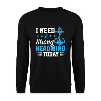 Yacht sail that says funny sailboat - Unisex Sweatshirt - black - Front - Alina (178cm) & Michal (187cm)