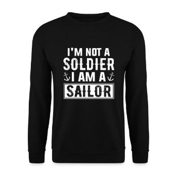 Voile de yacht qui dit drôle de voilier - Sweat-shirt Unisexe - noir - Devant - Alina (178cm) & Michal (187cm)