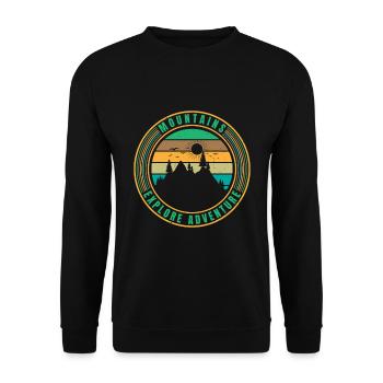 Mountains Explore Adventure - Unisex Sweatshirt - black - Front - Alina (178cm) & Michal (187cm)