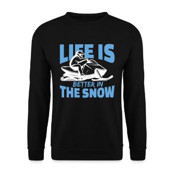 Snowmobile Jet Ski Snow Sport Winter - Unisex Sweatshirt - black - Front - Alina (178cm) & Michal (187cm)