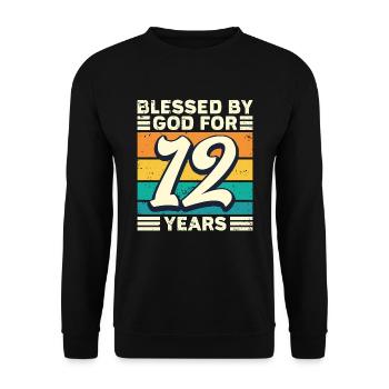 12 Birthday Gift Years Funny Saying - Unisex Sweatshirt - black - Front - Alina (178cm) & Michal (187cm)