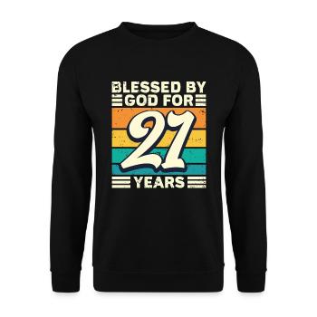 21 Birthday Gift Years Funny Saying - Unisex Sweatshirt - black - Front - Alina (178cm) & Michal (187cm)