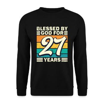 27 Birthday Gift Years Funny Saying - Unisex Sweatshirt - black - Front - Alina (178cm) & Michal (187cm)