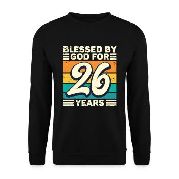 26 Birthday Gift Years Funny Saying - Unisex Sweatshirt - black - Front - Alina (178cm) & Michal (187cm)