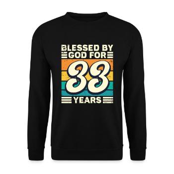 33 années de cadeaux d’anniversaire drôle de dicton - Sweat-shirt Unisexe - noir - Devant - Alina (178cm) & Michal (187cm)
