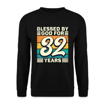 32 Birthday Gift Years Funny Saying - Unisex Sweatshirt - black - Front - Alina (178cm) & Michal (187cm)