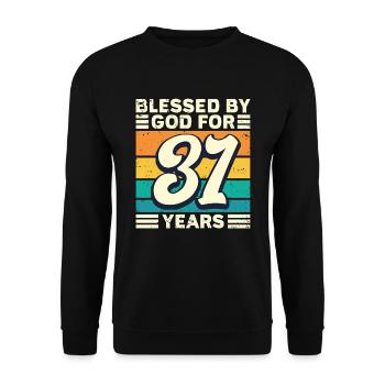 31 Geburtstag Geschenk Jahre Lustig Spruch - Unisex Pullover - Schwarz - Vorne - Alina (178cm) & Michal (187cm)