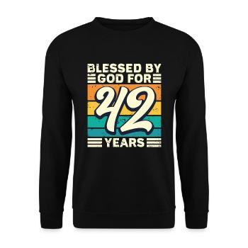 42 années de cadeaux d’anniversaire drôle de dicton - Sweat-shirt Unisexe - noir - Devant - Alina (178cm) & Michal (187cm)
