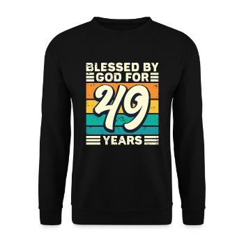 49 Birthday Gift Years Funny Saying - Unisex Sweatshirt - black - Front - Alina (178cm) & Michal (187cm)