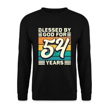 54 Birthday Gift Years Funny Saying - Unisex Sweatshirt - black - Front - Alina (178cm) & Michal (187cm)