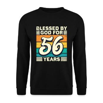 56 Birthday Gift Years Funny Saying - Unisex Sweatshirt - black - Front - Alina (178cm) & Michal (187cm)