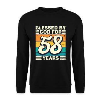 58 Birthday Gift Years Funny Saying - Unisex Sweatshirt - black - Front - Alina (178cm) & Michal (187cm)
