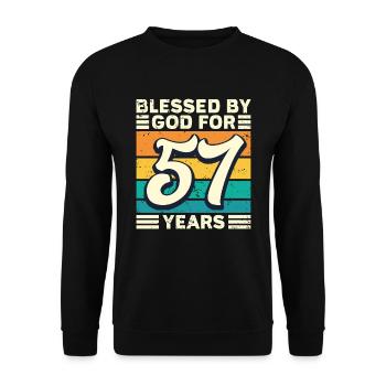 57 Birthday Gift Years Funny Saying - Unisex Sweatshirt - black - Front - Alina (178cm) & Michal (187cm)