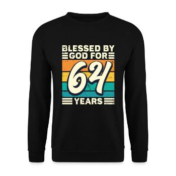 64 Birthday Gift Years Funny Saying - Unisex Sweatshirt - black - Front - Alina (178cm) & Michal (187cm)
