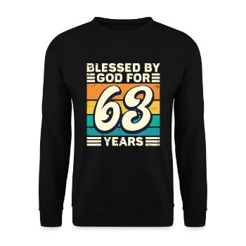 63 Birthday Gift Years Funny Saying - Unisex Sweatshirt - black - Front - Alina (178cm) & Michal (187cm)