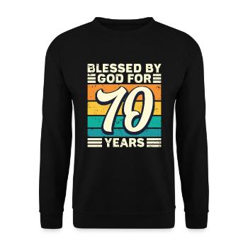 70 Birthday Gift Years Funny Saying - Unisex Sweatshirt - black - Front - Alina (178cm) & Michal (187cm)