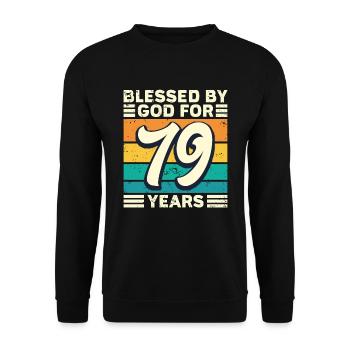 79 Birthday Gift Years Funny Saying - Unisex Sweatshirt - black - Front - Alina (178cm) & Michal (187cm)