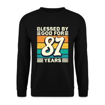 81 Geburtstag Geschenk Jahre Lustig Spruch - Unisex Pullover - Schwarz - Vorne - Alina (178cm) & Michal (187cm)