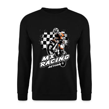 Moto Cross - Motocross - Supercross - MX - SX - Unisex Pullover - Schwarz - Vorne - Alina (178cm) & Michal (187cm)