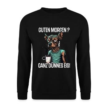 Arbeit Lustig Spruch Geschenk Tasse Kollege Arbeit - Unisex Pullover - Schwarz - Vorne - Alina (178cm) & Michal (187cm)