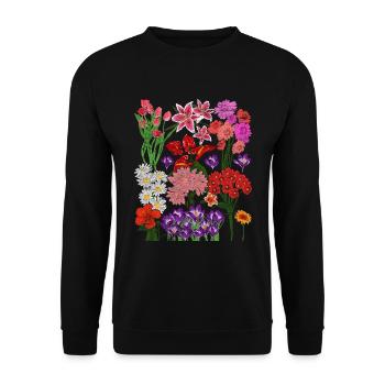 Fleurs sauvages colorées Cadeau Botanique - Sweat-shirt Unisexe - noir - Devant - Alina (178cm) & Michal (187cm)