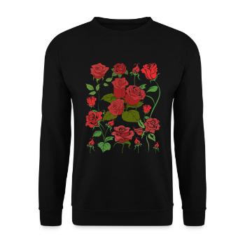 Fleurs sauvages Roses Jardinier Fleurs Cadeau Botanique - Sweat-shirt Unisexe - noir - Devant - Alina (178cm) & Michal (187cm)